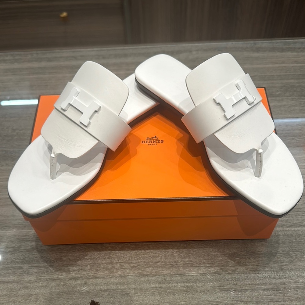 Hermès White Sandals